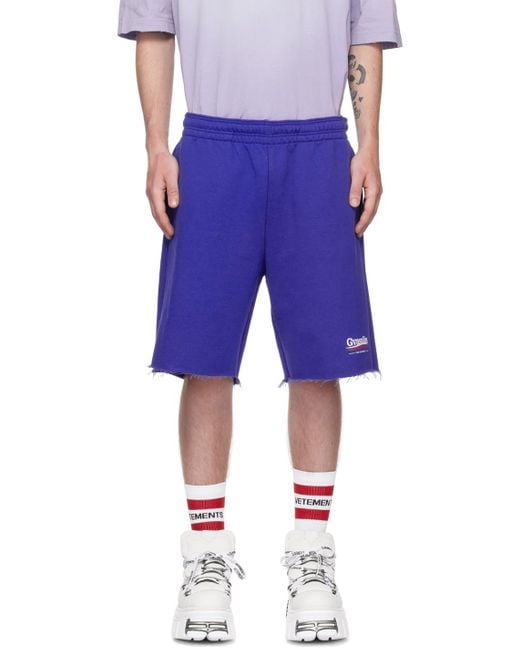 Vetements Blue Logo Shorts for men
