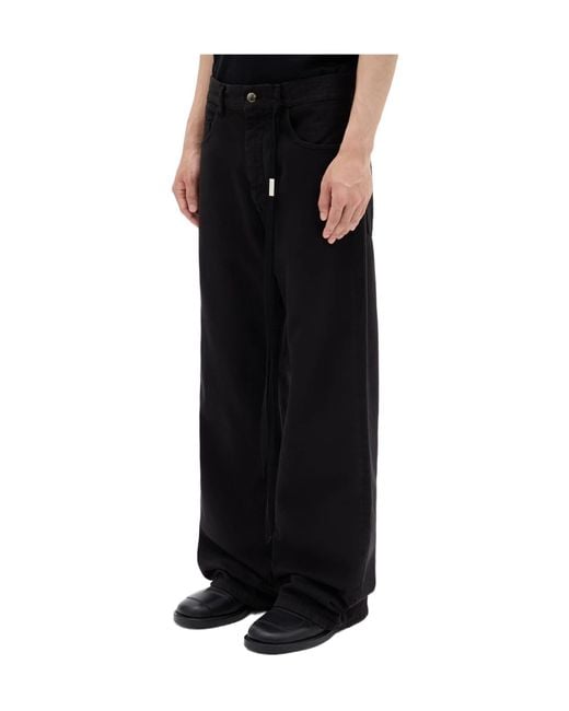 Ann Demeulemeester Black Modest 5 Pockets Relaxed Flared Trousers for men