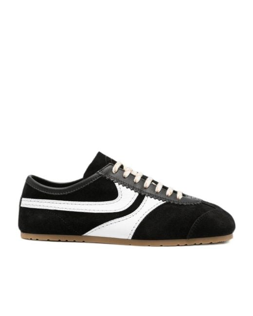 Dries Van Noten Black Round-Toe Sneakers