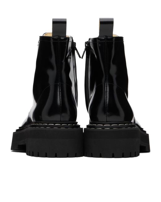 Proenza Schouler Black Short Boots With Raised Soles And Lace