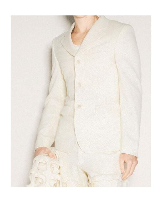 Comme des Garçons White Comme Des Garçons Homme Plus Single Breasted Tailored Blazer for men