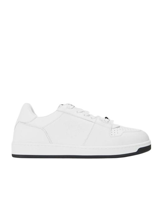 Versace White Logo Low-Top Sneakers for men