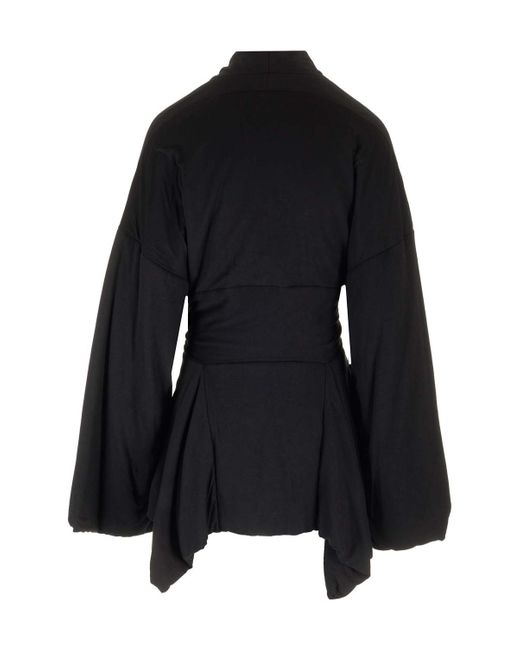 Rick Owens Black Tommy Wing Wrapped Jacket