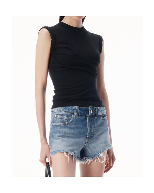 Alexander Wang Black Ruched Detailed Tank Top