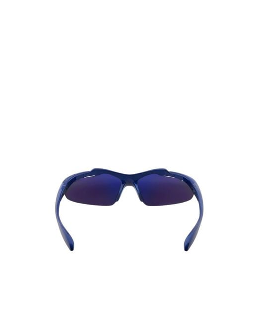 Balenciaga Blue Eyewear Wrap-Around Frame Sunglasses