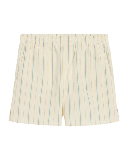 AMI Natural Striped Elasticated Waist Shorts for men