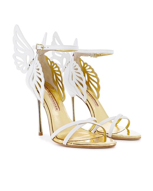 Sophia Webster White Round Head High-Heeled Sandals