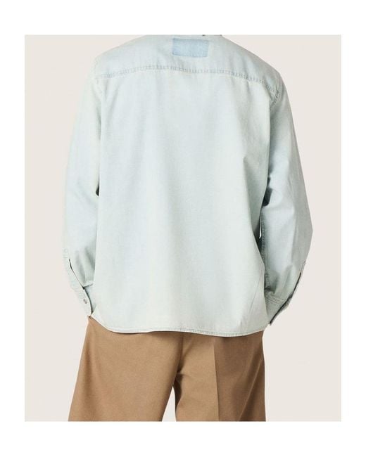 Golden Goose Deluxe Brand Blue Long Sleeved Shirt for men