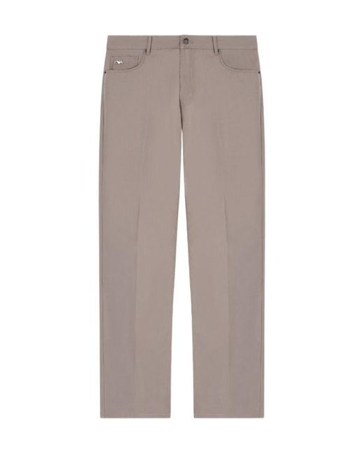 Emporio Armani Gray Button-Fastening Trousers for men