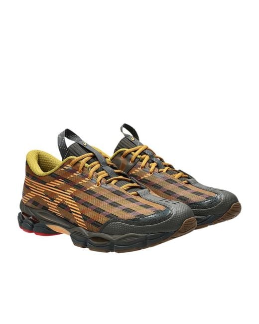 Asics Brown Round-Toe Sneakers for men