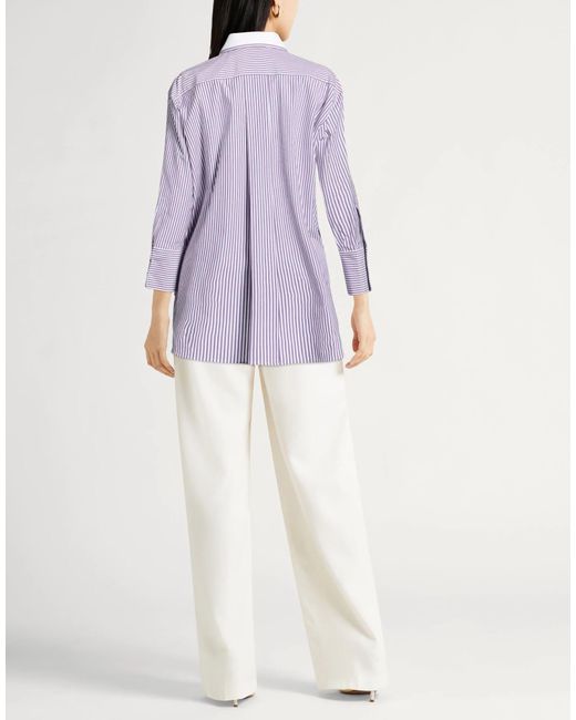 Max Mara Purple Striped Long Shirt