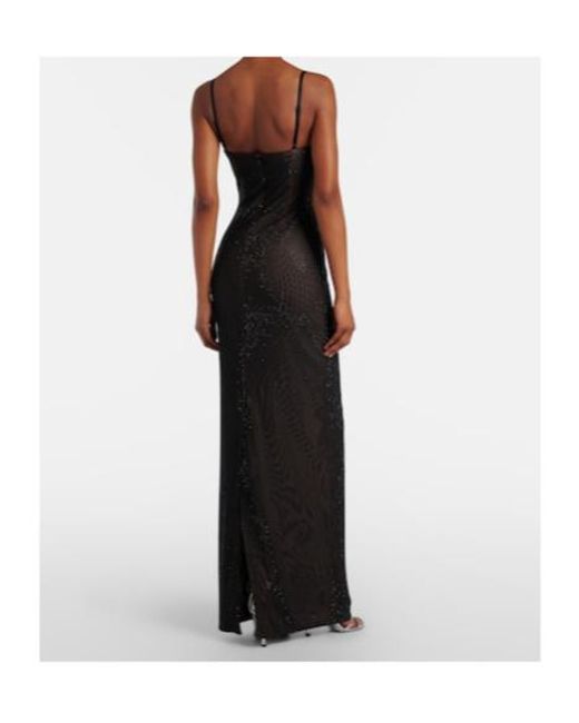 Area Black Crystal-Embellished Gown