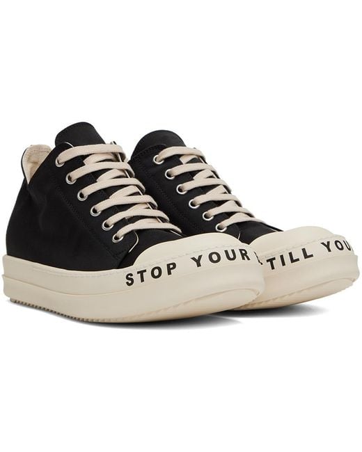 Rick Owens Black Round-Toe Sneakers