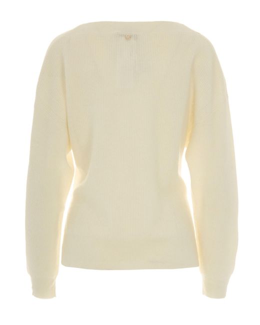 Liu Jo White Ribbed Sweater
