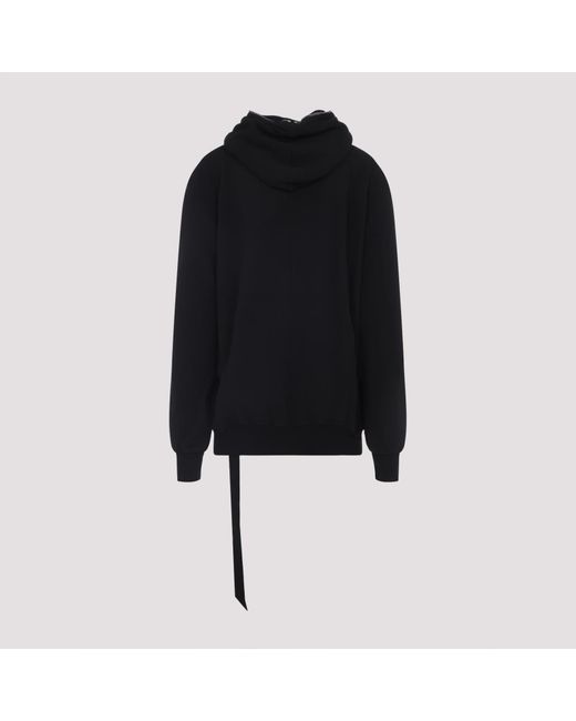 Rick Owens Black Gimp Zip-Up Hooded Sweatshirt for men