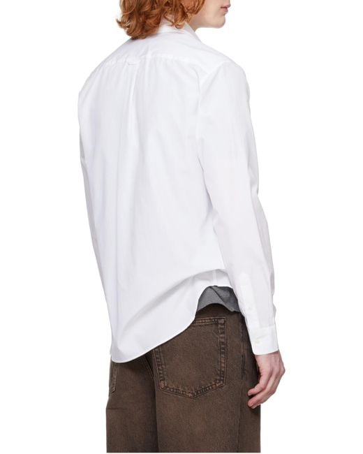 Maison Kitsuné White Cotton Fox Head Shirt for men