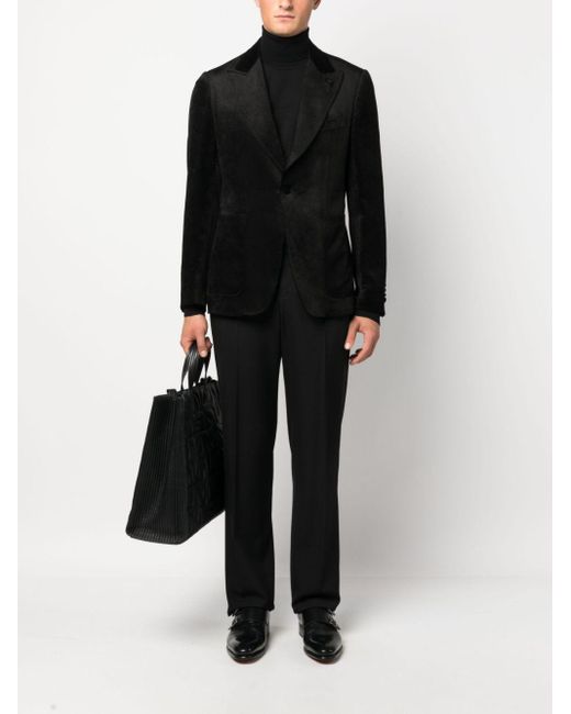 Lardini Black Velvet Blazer Jacket for men