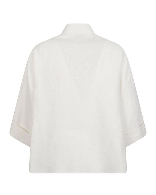 Eleventy White Boxy Pocket Jackets