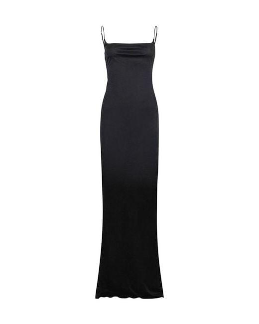DSquared² Black Draped Front Strap Dress