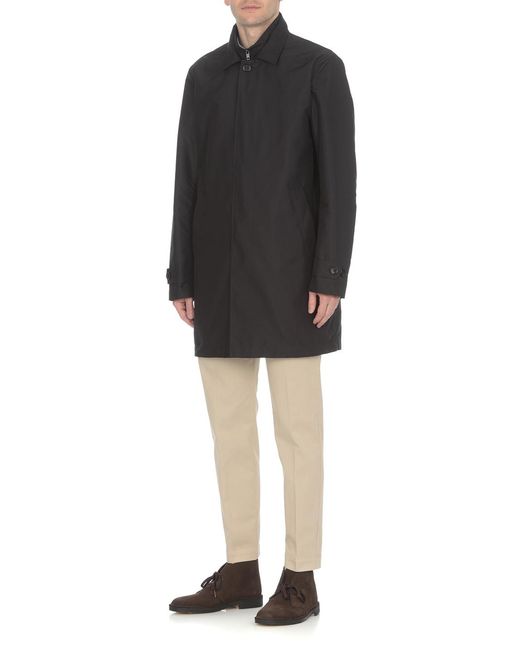Fay Blue Single-Breasted Long-Sleeved Coat for men