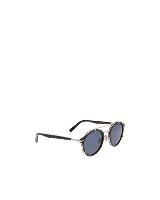 Dior Blue Eyewear Round Frame Sunglasses for men