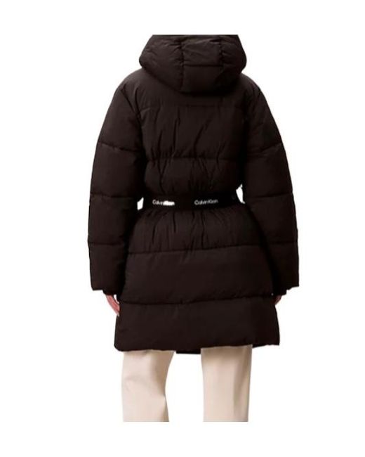 Calvin Klein Black Belted Coat