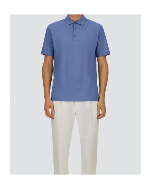 Herno Blue Cotton Polo Shirt for men