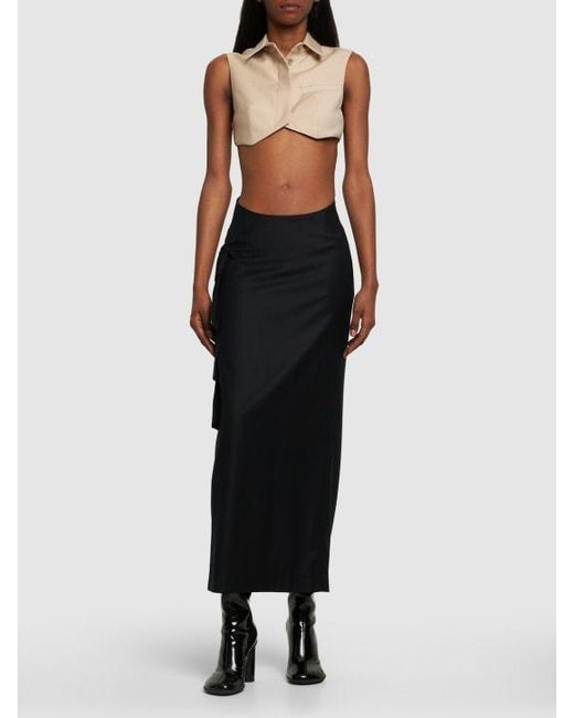 AYA MUSE Black A Mid-Length Half-Length Skirt