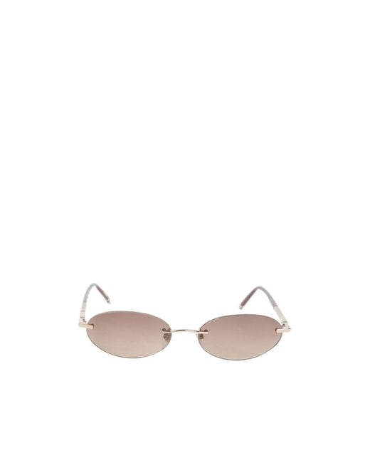 Chopard White Eyewear Oval Frameless Sunglasses