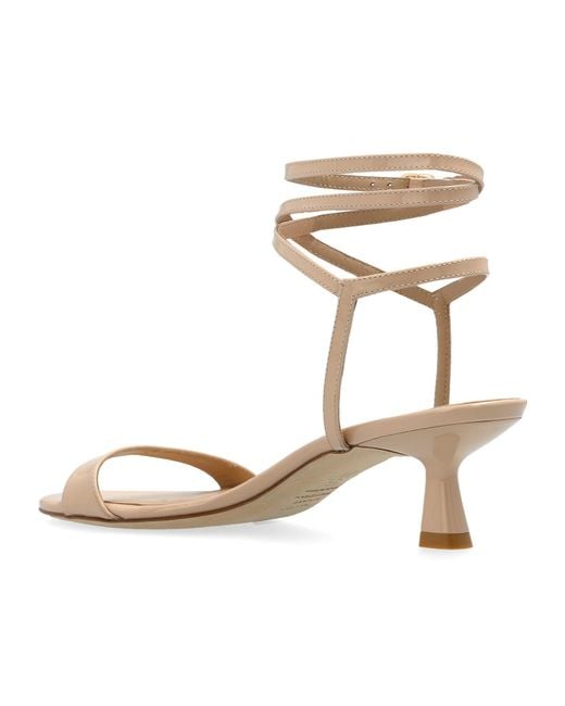 Stuart Weitzman Metallic Round-Headed High-Heeled Sandals
