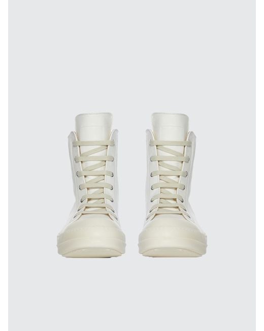 Rick Owens Natural Lace-Up Ankle Boots for men