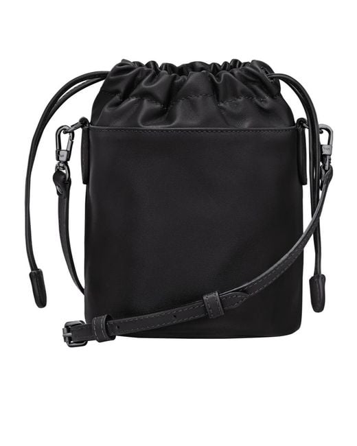 Longchamp Black Drawstring Bucket Bag