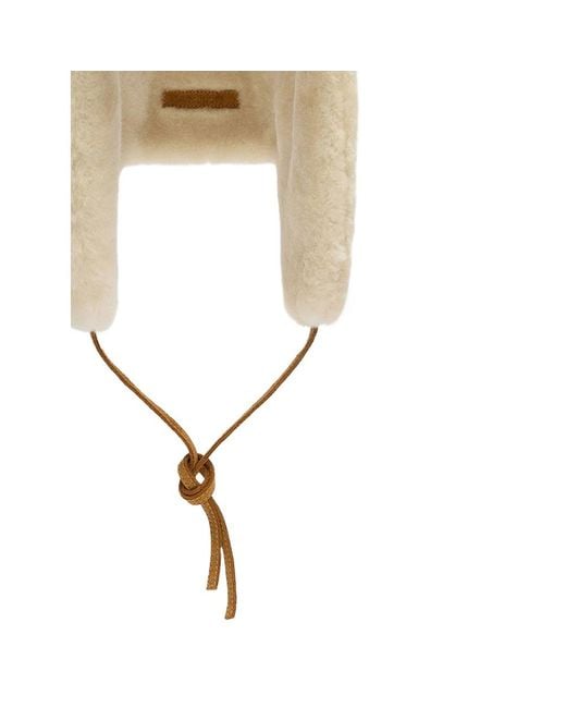 Jacquemus White La Chapka Logo Detailed Beanie for men