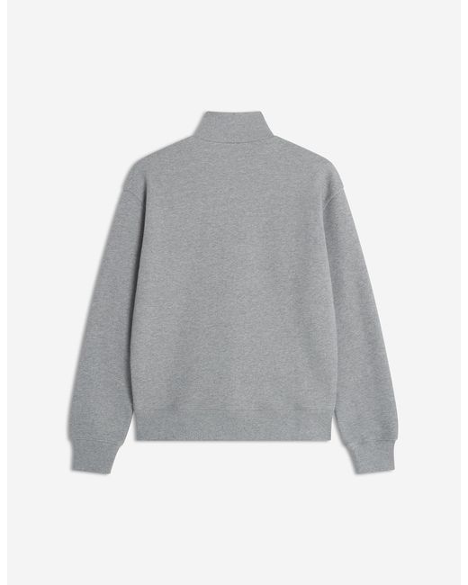 Maison Kitsuné Gray Maison Kitsuné Fox Patch Half-Zip Sweatshirt for men