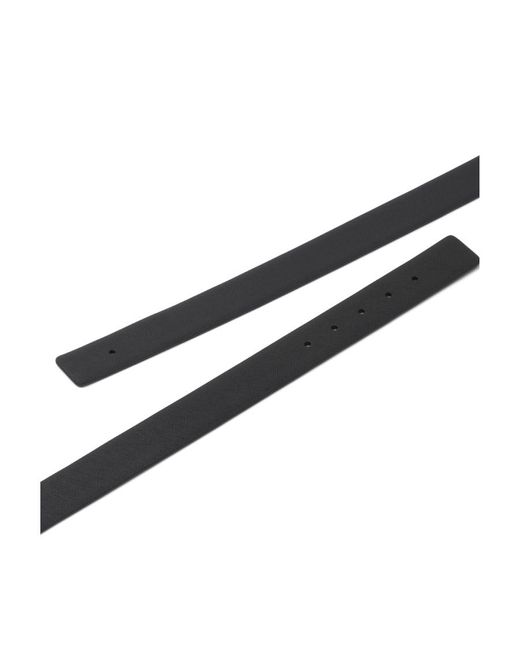 Prada Black Saffiano Press-Stud Fastened Belt for men
