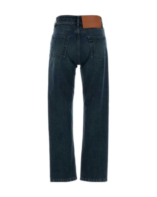 Jil Sander Blue Logo-Patch Denim Jeans