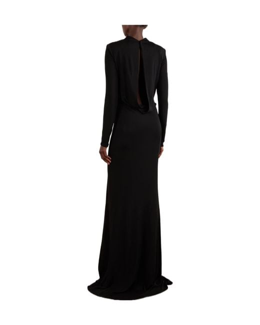 Tom Ford Black Twisted Jersey-Crepe Gown