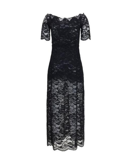 Rabanne Black Rabanne Floral Lace Bardot Dress