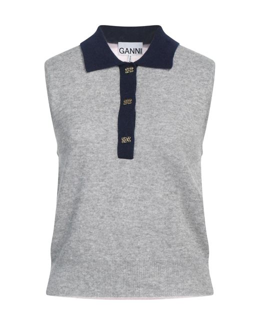 Ganni Blue Light Knitted Sleeveless Top
