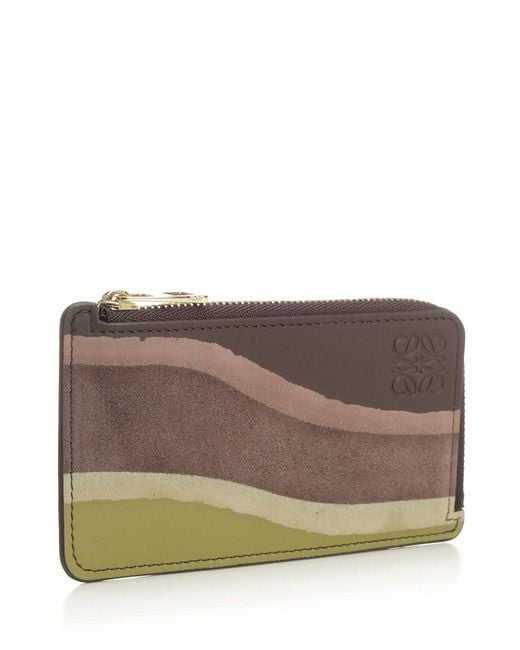 Loewe Gray Card Holder With Coin Purse Small Leather Goods