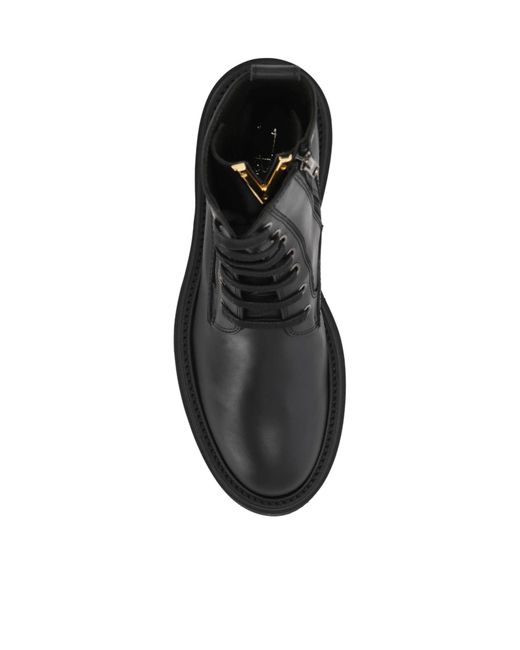 Via Roma 15 Black Lace-Up Boots