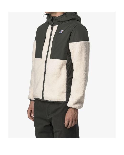 K-Way Multicolor Samson 4.0 Teddy Hooded Jacket for men