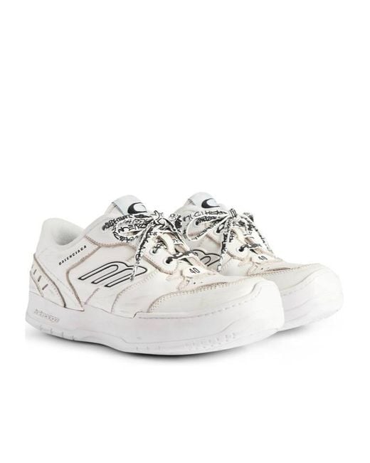 Balenciaga White Hamptons Platform Sneaker
