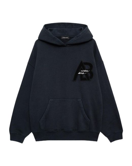 Anine Bing Blue The Jaci Logo-Appliqu Hoodie