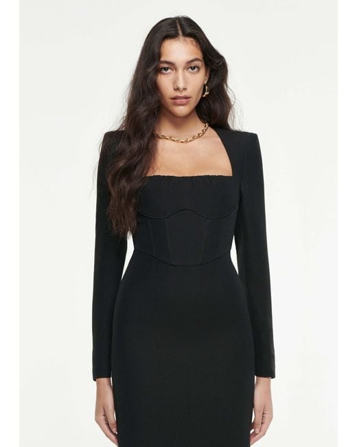 Roland Mouret Black Long-Sleeved Dress