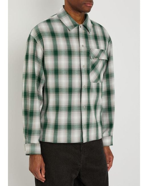 Represent Green Plaid Cotton Shirt for men