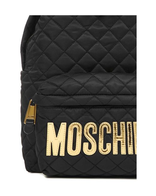 Moschino Black Quilted Backpack