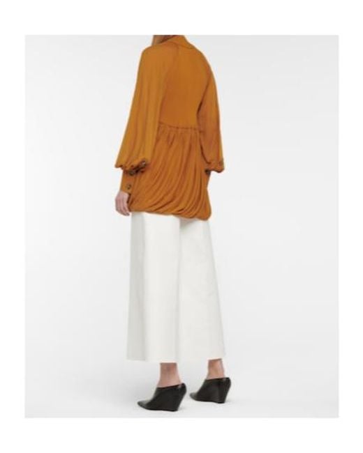Proenza Schouler Orange Pleated Top