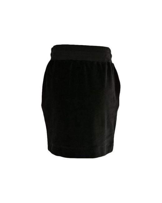 Moschino Black Letter Logo Lace-Up Skirt