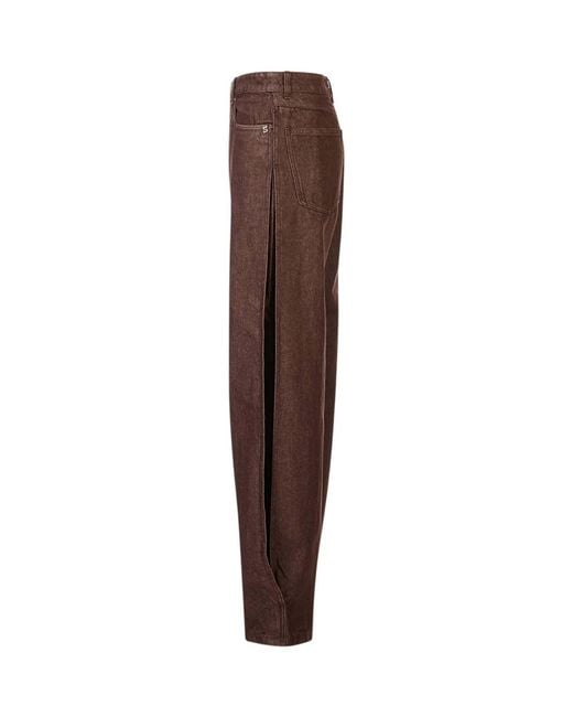 Sportmax Brown Denim Palazzo Trousers